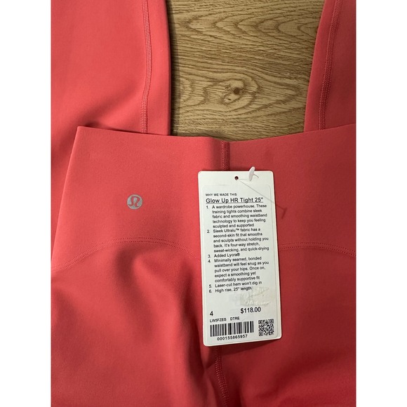 Lululemon Glow Up HR Tight 25" Desert Sun Pink Training Leggings Women's 4 NWT - Picture 2 of 2